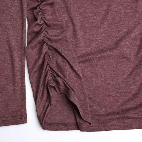 Miniatura 5 de GINKANA Camisa de maternidad de manga larga abombada, camisetas de embarazo con cuello redondo, camisetas básicas para mamá, blusas tipo túnica