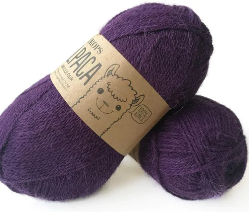 Miniatura 5 de Hilo de lana de alpaca pura Drops Alpaca, 59 colores, en ovillos de 1.8 oz - 183 yardas por ovillo (0506 Gris Oscuro - Mix)