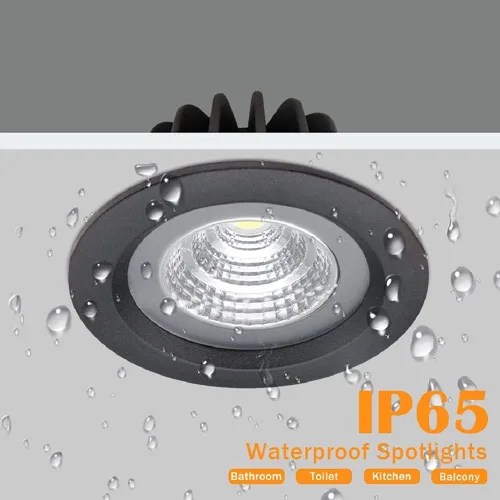 Miniatura 2 de LS-PRO Lámpara de techo empotrable LED de 3.5 pulgadas, 5 W, panel de aluminio delgado, lámpara de ducha resistente al óxido, IP65, impermeable