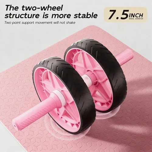 Miniatura 7 de Double-Wheel Ab Roller for Core Training – Rebound Design with Adjustable Elastic Band, Silent Non-Slip Wheels, Detachable Build, Knee Pad & Bands