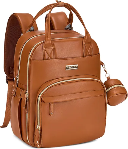 Miniatura 32 de RUVALINO Mochila para pañales, mochila de viaje multifunción, bolsa de maternidad para bebé, gran capacidad, impermeable y elegante, gris hierro