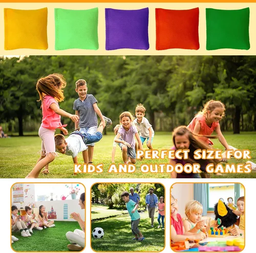 Miniatura 3 de Puf pequeños y coloridos de nailon para juegos de lanzamiento de manos, duraderos para niños y exteriores, bolsas de lanzamiento para aula, patio