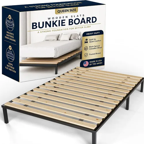Miniatura 14 de Treaton, Tablero de Somier/Listones de Cama de Madera Horizontal Extra Resistente de 1 Pulgada, 72" x 39", Beige