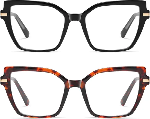 Miniatura 8 de LKEYE Gafas de lectura cuadradas para mujer, diseño de ojo de gato, bloqueo de luz azul, lk6095