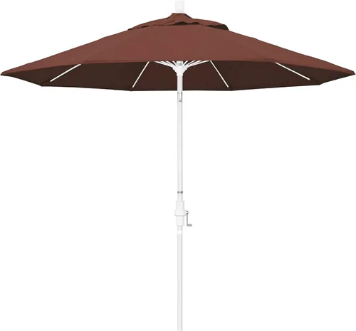 Miniatura 23 de California Umbrella paraguas de tela Olefin de 9 pies de fibra de vidrio de elevación basculante mercado de aluminio, paraguas con poste de bronce