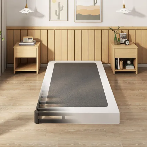 Miniatura 15 de EMODA Base de resorte para cama tamaño king de 9 pulgadas, base de colchón de metal resistente con funda de tela, capacidad máxima de peso de 3000