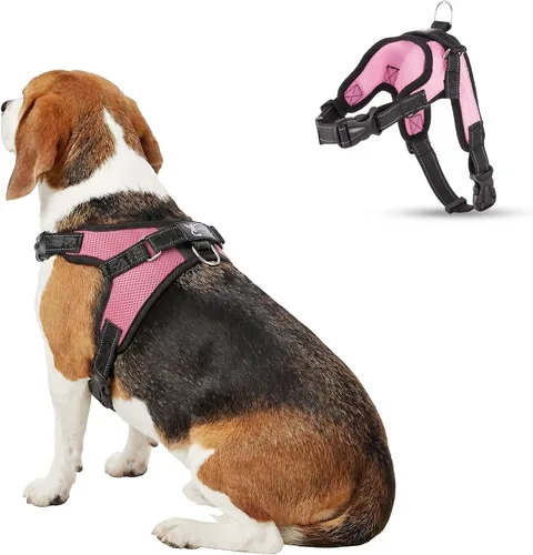 Miniatura 24 de Arnés ajustable reflectante para perro con asa evita tirones, XXS, Negro