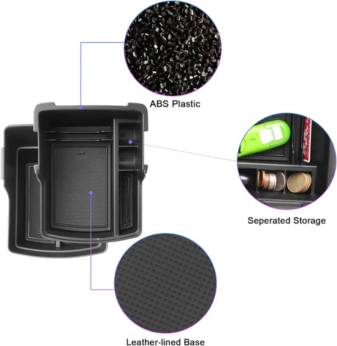 Miniatura 4 de SXCY 2 piezas superiores para Hyundai Kona/Kona EV 2024 2025 2026 Organizador de consola central para Hyundai Kona EV 2024-2026, accesorios