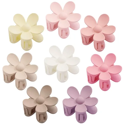 Pinzas para el cabello de flores, 8 unidades, pinzas grandes para mujeres y niñas, cabello grueso y delgado, agarre fuerte, antideslizantes,