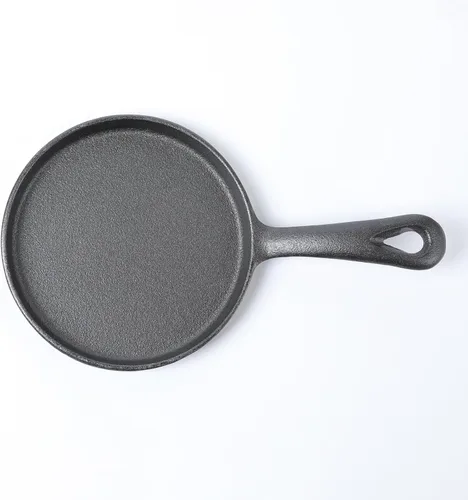 Miniatura 5 de HAWOK Plancha redonda de hierro fundido de 5 pulgadas, sartén pre-sazonada para crepé, juego de 6..