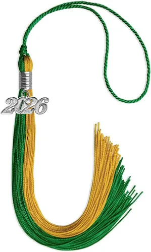 Miniatura 187 de Endea Graduation Borla de doble color con gota de fecha plateada (negro/oro antiguo, 2025)