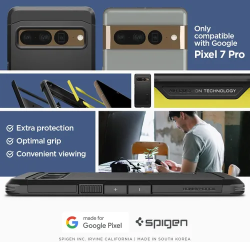 Miniatura 2 de Spigen Funda Tough Armor compatible con Google Pixel 7 Pro, color negro