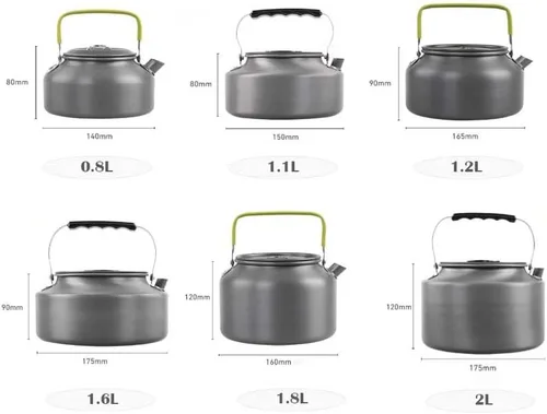 Miniatura 3 de Aluminio 2L al aire libre camping senderismo hervidor cafetera portátil tetera compacta y ligera