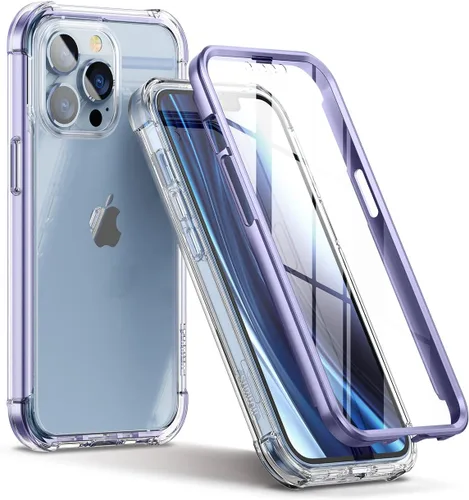Miniatura 8 de SURITCH Funda transparente para iPhone 13 Pro Max, [protector de pantalla antiespía integrado] Funda rígida a prueba de golpes de 360°