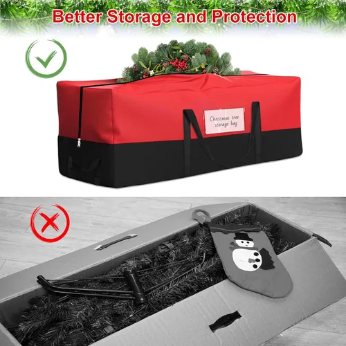 Miniatura 4 de Bolsa de almacenamiento para árbol de Navidad, se adapta a árboles artificiales de hasta 8 pies de alto, bolsa de árbol Oxford 600D resistente