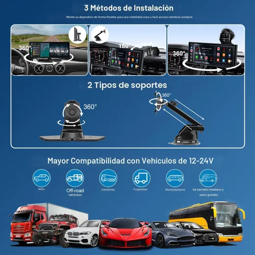 Miniatura 8 de Pantalla inalámbrica Carplay mejorada de 9 pulgadas para automóvil, aplicaciones integradas Net-Flix YouTube Tiktok, caja mágica de IA portátil