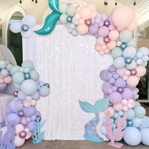 Miniatura 15 de Telón de fondo de lentejuelas Big Payette de 4 x 8 pies, cortinas de tela con purpurina dorada para decoración de fiesta de cumpleaños, baby shower