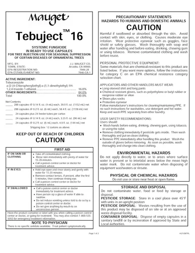 Miniatura 3 de Mauget Tebuject 16 0.1 fl oz, inyector de árbol, fungicida, que contiene tebuconazol 16%, 24 cápsulas