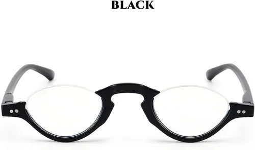 Miniatura 2 de Lentes de lectura retro con luz azul para hombres y mujeres, con marco redondo de media luna, lentes de lectura ligeros para computadora