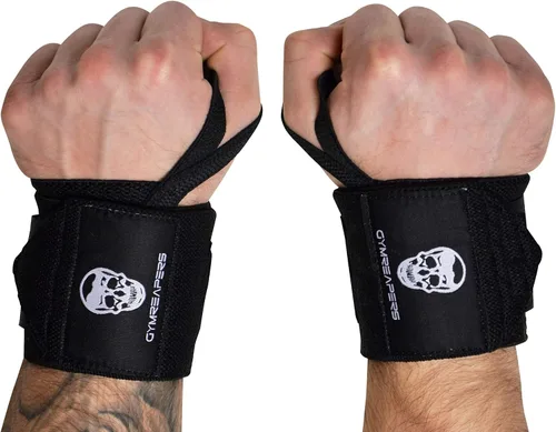 Miniatura 10 de Gymreapers Muñequeras de levantamiento de pesas (aprobadas por IPF) de 18 pulgadas, soporte de muñeca de calidad profesional con lazo para el pulgar