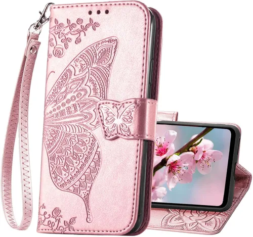Funda para Motorola Moto G Stylus 5G 2023, funda con tapa para mujer con estampado de mariposa en relieve de piel sintética, ranuras para tarjetas,
