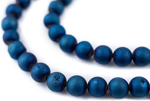 Miniatura 138 de The Bead Chest Cuentas de Jade Blanco Mate Redondas (8mm): Piedra Preciosa Orgánica Redonda Esférica de Energía con Poder de Sanación para Hacer