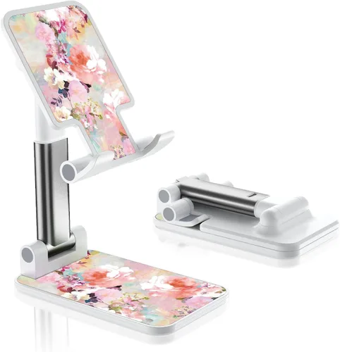 Miniatura 14 de Soporte de teléfono plegable para escritorio - Soporte de teléfono celular de ángulo ajustable - Adecuado para iPhone, Samsung - Flor negra