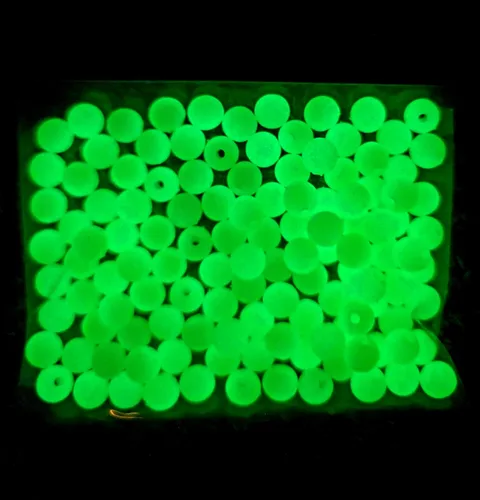 Miniatura 2 de Lobo Lures Paquete de 100 cuentas de 0.315 in LUMO GLOW in the Dark Round Lure Aparejo de hasta 400 libras de señuelos de arrastre y plataformas