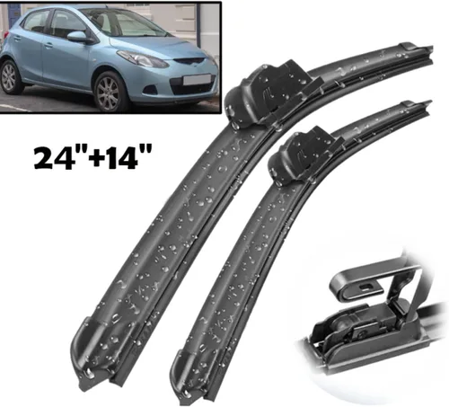 Miniatura 3 de LeaHY Wiper Front Wiper Blades for Mazda2 Mazda 2 / Demio 2007-2014 Windshield Windscreen Window Rain Brushes 24"+14"(Russian Federation)