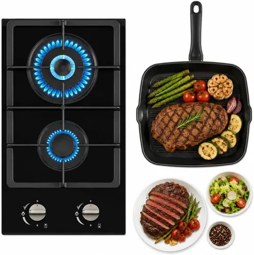 Miniatura 8 de ANHANE - Estufa de cocina a gas, 2 quemadores, portátil de acero inoxidable de 12 pulgadas, combustible dual GLP/NG, estufa de gas integrada, ideal