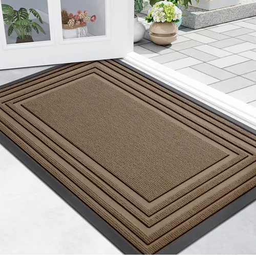 Miniatura 14 de Buganda Tapete para Puerta Delantera Entrada Interior y Exterior, Tapetes de Goma Natural Antideslizantes, Fácil de Limpiar, Perfil Bajo, Atrapa