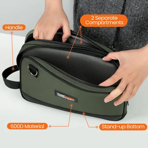 Miniatura 4 de Bolsa de herramientas, bolsa de herramientas pequeña de 12 pulgadas, impermeable, 600D, compartimentos dobles, organizadores de herramientas y caja