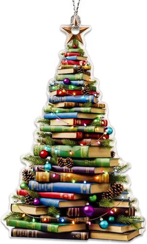 Adorno de libro, adornos de libro para árbol de Navidad, adornos de Navidad 2025, regalo único para amantes de los libros, decoración de lectura