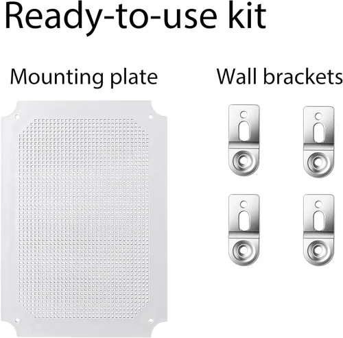 Miniatura 5 de Gratury Caja de conexiones, carcasa de plástico impermeable IP67 para proyectos eléctricos, cubierta gris con bisagras, incluye placa de montaje