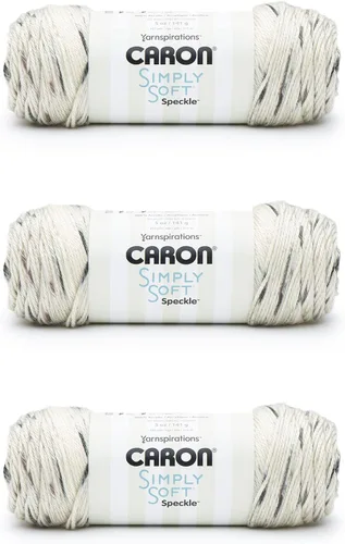 Miniatura 59 de Caron Simply Soft Abyss Speckle Yarn - Paquete de 3 unidades de 141 gramos/5 onzas - Acrílico - 4 medianos (peinado) - 235 yardas - Tejido/ganchillo