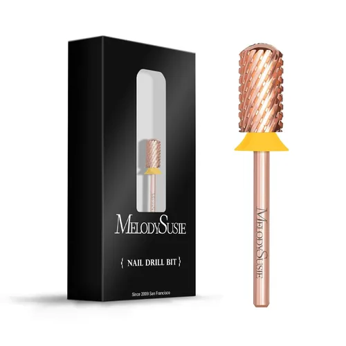 MelodySusie Brocas de uñas de seguridad, brocas de carburo de 2,38 mm de barril grande y parte superior redonda y suave, adecuadas para manicura,