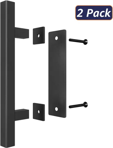 Miniatura 2 de SMARTSTANDARD Juego de 2 manijas de puerta de granero de 12 pulgadas, diseño rústico grande de dos lados, para puertas, garajes, cobertizos
