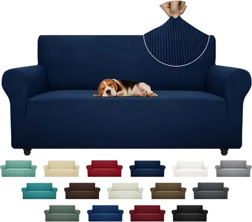 Miniatura 9 de ZNSAYOTX Funda súper elástica para silla (30"-47"), nuevas fundas de silla a rayas para sala de estar, aptas para perros y mascotas, protector