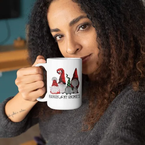 Miniatura 4 de Ashton Books-n-Things - Taza de gnomo colgante con mis gnomos, divertida taza de café, Navidad, gnomos escandinavos alemanes, regalo para hombres