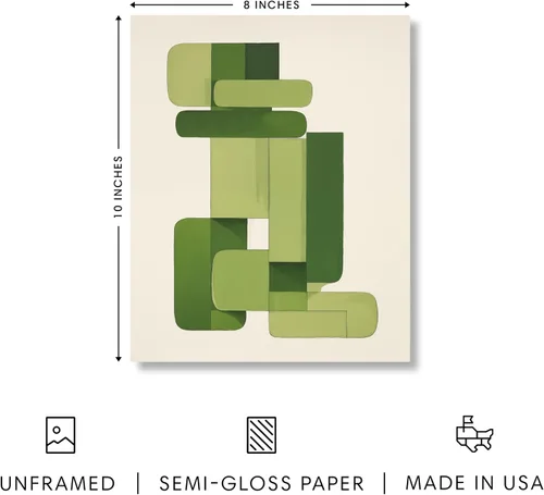 Miniatura 2 de HAUS AND HUES Arte abstracto moderno para pared, arte de sala de estar azul y verde, obra de arte moderna para paredes, imagen minimalista para sala