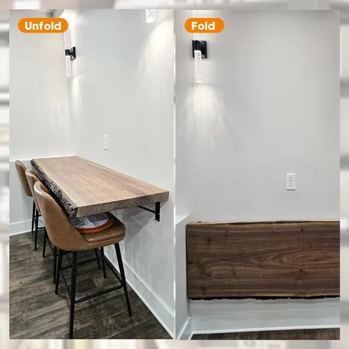 Miniatura 6 de Soportes plegables para estantes de 8 pulgadas, estante de metal resistente, soporte plegable montado en la pared para ahorrar espacio, mesa