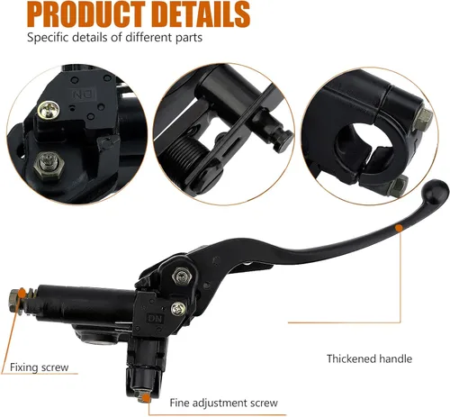 Miniatura 3 de LOCOPOW 7/8” Mando de Freno Hidráulico Maestro de Mano Izquierda para ATV Quad Mini Bicicleta de Mini Dirt 50cc-250cc 110cc 125cc Tao Tao Coolster