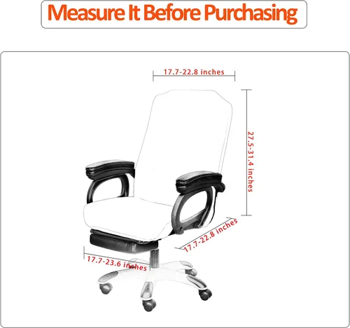 Miniatura 2 de SARAFLORA - Fundas elásticas y lavables para sillas de computadora en oficina, para silla giratoria universal, tamaño grande, color blanco