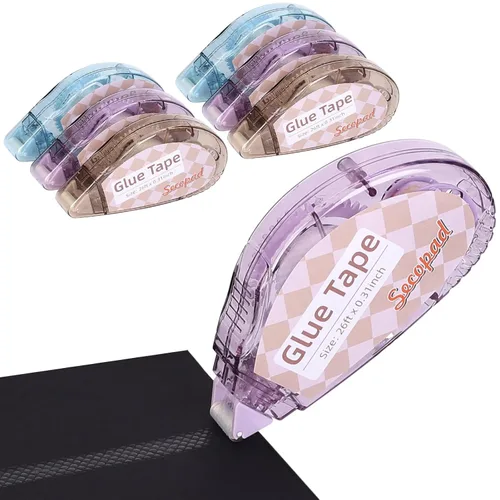 Miniatura 7 de Secopad Cinta para álbum de recortes, paquete de 4 rodillos de cinta de doble cara para manualidades, dispensador de pegamento adhesivo, suministros