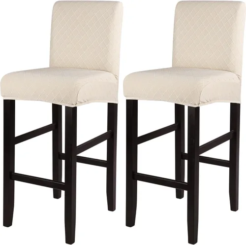 Miniatura 33 de SearchI Juego de 2 fundas para taburetes de bar, fundas de asiento de taburete elásticas y lavables, fundas para sillas de altura de mostrador