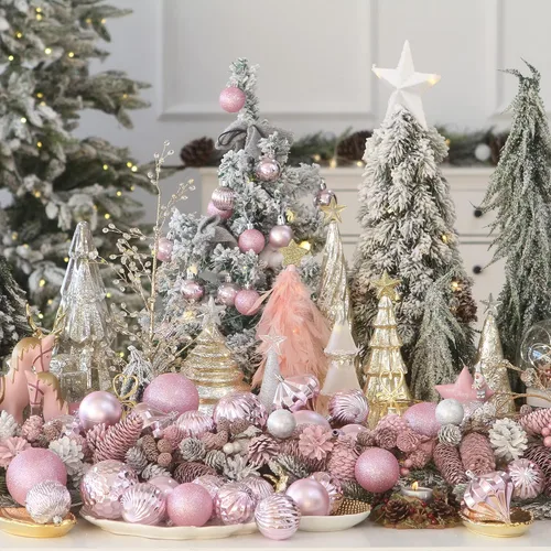 Miniatura 21 de Sea Team Paquete de 41 adornos de bolas de Navidad con cuerdas, bolas de tamaño mediano de 2.36 pulgadas, bombillas de Navidad de plástico Menta