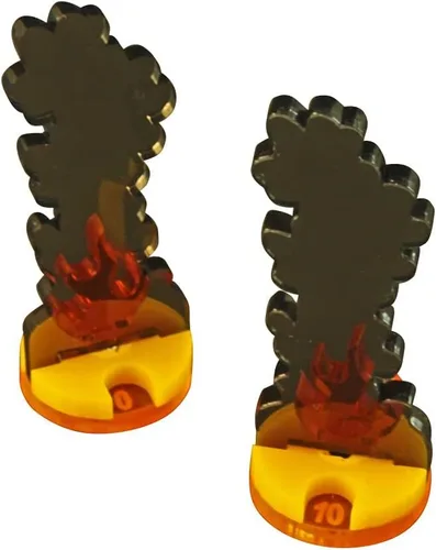 Miniatura 7 de LITKO Marcador Flaming Wreckage, pequeño Juego de 7 Base de 0.591 in, 1.181 in de alto Compatible con Warhammer 40K, Age of Sigmar