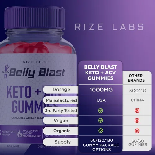 Miniatura 8 de rize labs Paquete de 2 gomitas Belly Blast Keto + ACV, gomitas Belly Blaster para perder peso, reseñas de gomitas Keto ACV, gomitas Keto + ACV