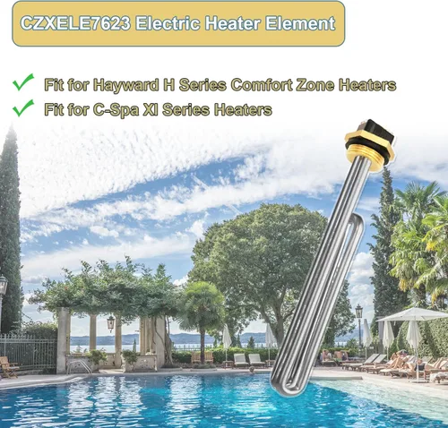 Miniatura 2 de Elemento calentador de agua eléctrico CZXELE7623 actualizado, para Hayward H Series Comfort Zone, C-Spa X, C-Spa XI, C-Spa IX Series Calentadores