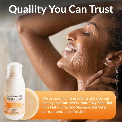 Miniatura 7 de Youthfully Beautiful Rice Nutri Spray and Shampoo Bar Set Thickens Hair Support Healthy Growth Rice Coffee Extract for Thinning Hair and Hair Loss